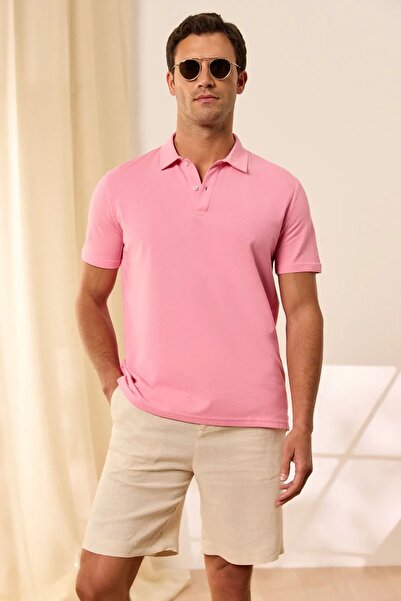 PAOROSS Men's Classic Cut Multi-Colored Polo Collar T-Shirt
