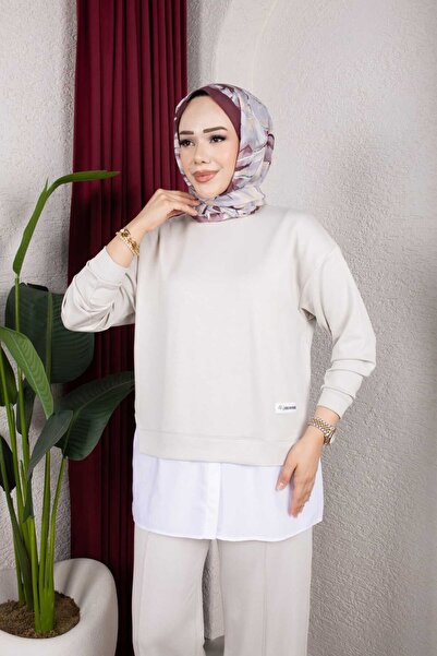 Weak Blue Women's Two-Piece Set Oversize Sweatshirt Wide-Leg Pants Casual Sty...