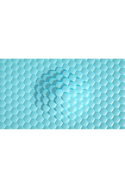 Persona Tablou Canvas, Pattern Hexagoane Albastre 3D- 100 X 70 cm