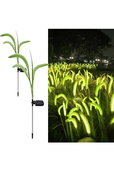 Vivendo Set 2 Lampi Solare Decorative Iarba Ornamentala Verde 80cm Lumina Cal...