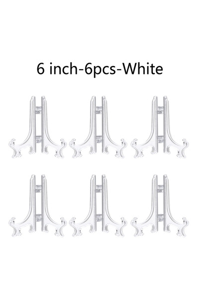 Choice6 6 Inch-6 PCS-White Plastic Acrylic Easels or Stand/Plate Holders to D...