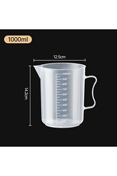 Choice7 1000ml 1PC Transparent Graduated Measuring Cup with Lid Large Capacit...