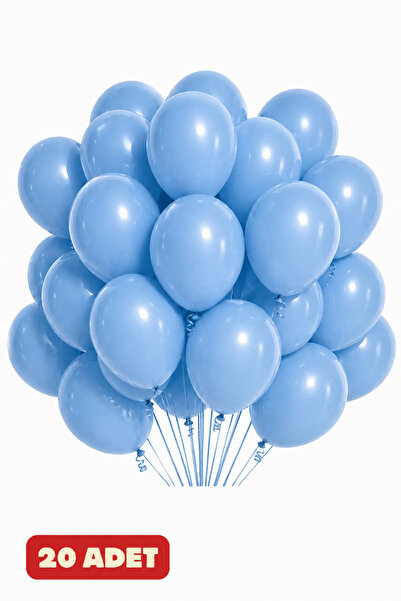 Baloncu Nene Açık Pastel Bebek Mavi Balon 20 Adet Doğum Günü Parti Süsleme Ba...