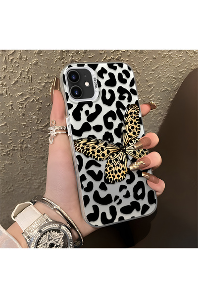 PATTERNOVA iPhone 12/12 Pro Uyumlu Nazarik Kelebek Desenli, Tam Kaplama Korum...