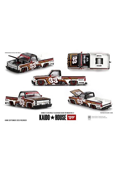 mini gt Model la scară 1:64 al Chevrolet Silverado Kaido Intimidator V1 din 1...