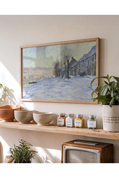 Pegziz Pictură Claude Monet Lavacourt sub zăpadă |   Decor de perete înrămat ...