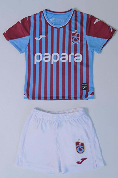 Trabzonspor JOMA 24/25 ÇUBUKLU FORMA BEYAZ ŞORT BEBE SET