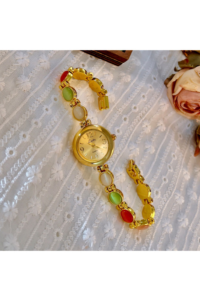 Choice Gold 1 new upscale colored gems rhinestone inlaid luxury retro elegant...