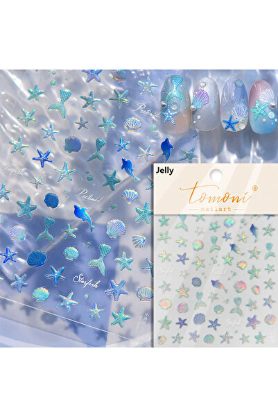 Choice8 NAILFYOU TO4097 1 piece of 5D marine life nail stickers coral dolphin...
