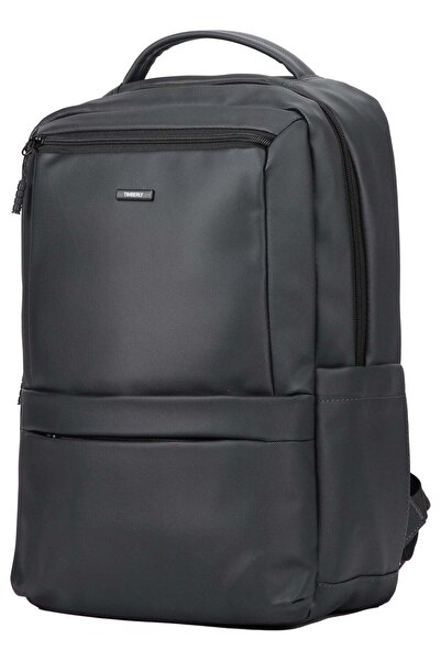 Timberly Slim Leather-Look Laptop Backpack with Mesh Padded Straps, Business ...