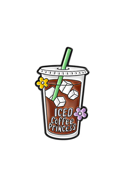 Choice1 UVXZ233 ICE COFFEE Addict Brooch Enamel Pins Custom ICED Coffee PRINC...