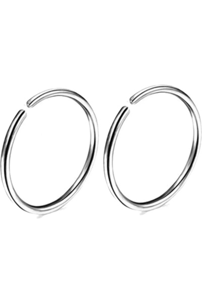 AMALFİ Αξεσουάρ Σετ Σκουλαρίκια Piercing Μύτης από Ατσάλι 9 χιλιοστά Ασημί