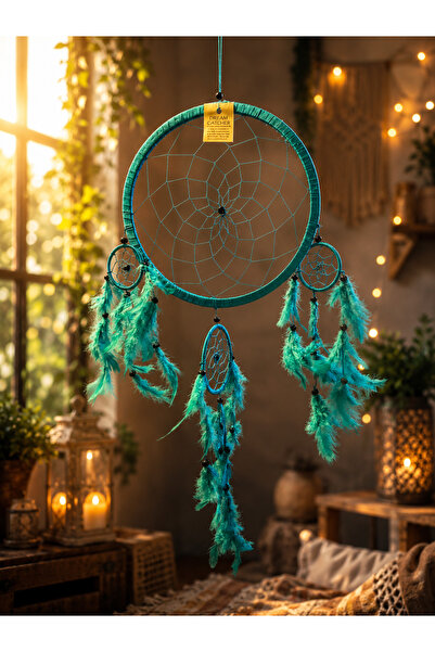 Larenya Dream Catcher Düş Kapanı Duvar Süsü Bohem Dekoratif El Yapımı