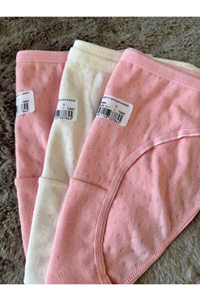 Tutku Brand Women's Sofia Bikini Jacquard Panties 3-Piece 100% Cotton Without...