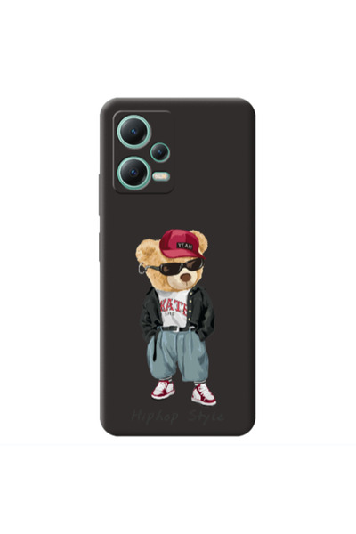 Other Xiaomi Redmi Note 12 Pro 5G Hip hop style Black Colored Silicone TPU Θήκη