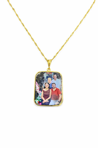 Ranavia Jewellery 925 Ayar Gümüş Renkli Fotoğraflı Aile Kolyesi Kişiye Özel T...