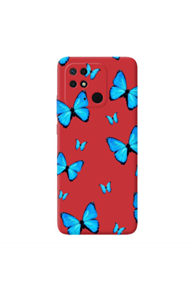 Other Xiaomi Redmi 10C Mix Butterfly Red Colored Silicone TPU Θήκη