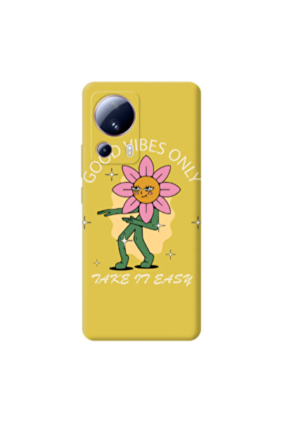 Other Xiaomi Mi 13 Lite Good Vibes Only Yellow Colored Silicone TPU Θήκη