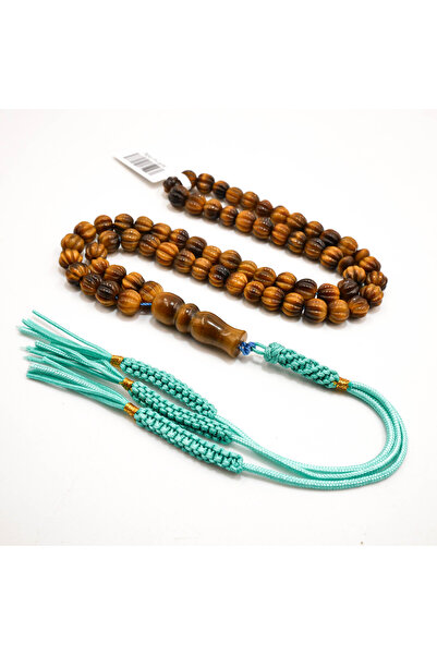 Generic Tiger Eye Agate Rosary 66 Beads 7mm Ribbed Brown Prayer Beads 29g Tas...