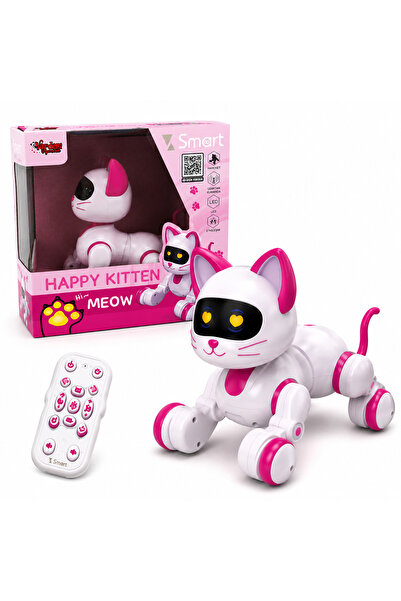 DoruCO Happy Kitten Akıllı Robot Kedi – Uzaktan Kumandalı, LED Işıklı ve Doku...