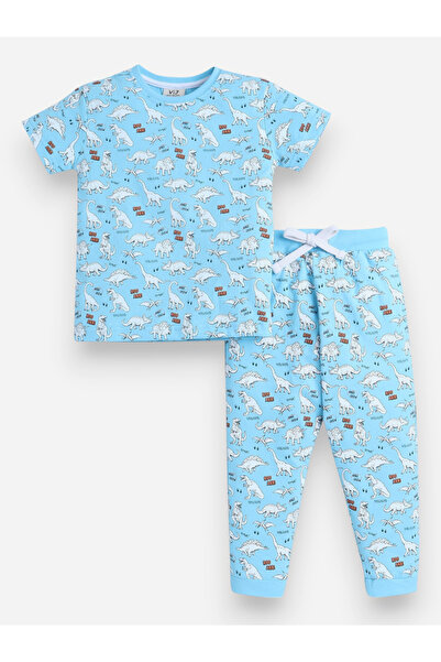 Victor and Jane By Styli Boys All-Over Print T-Shirt and Pyjama Set