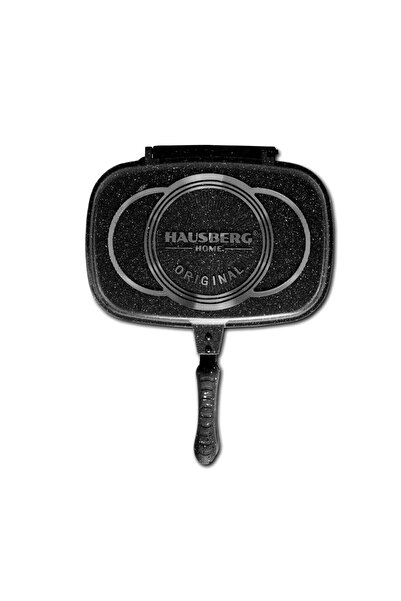 Cumpara-Istet Double Grill Pan, non-stick interior, 36x24 cm, marble, Black