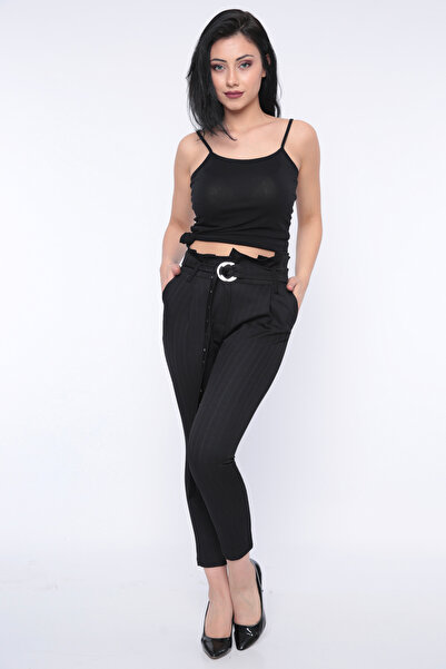 FIRST STYLE Turkish Women's Black Trousers