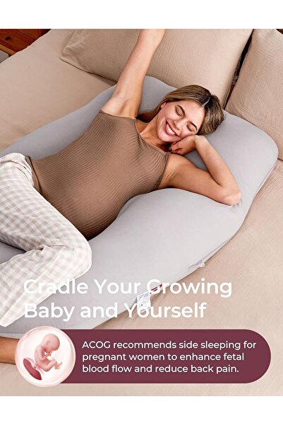 molody U-Shaped Full Body Pregnancy Pillow - Comfortable Maternity Pillow wit...