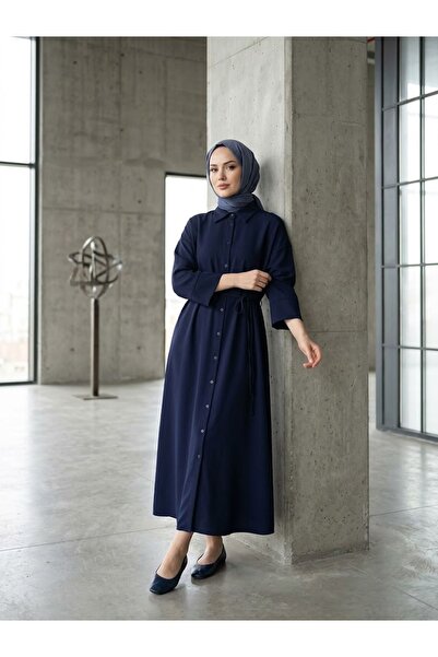 Foremia Fake Cuff Dabıl Dress-Navy Blue