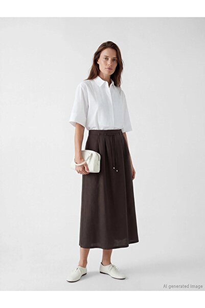 LC Waikiki Elastic Waist Linen Look Skirt (S6)