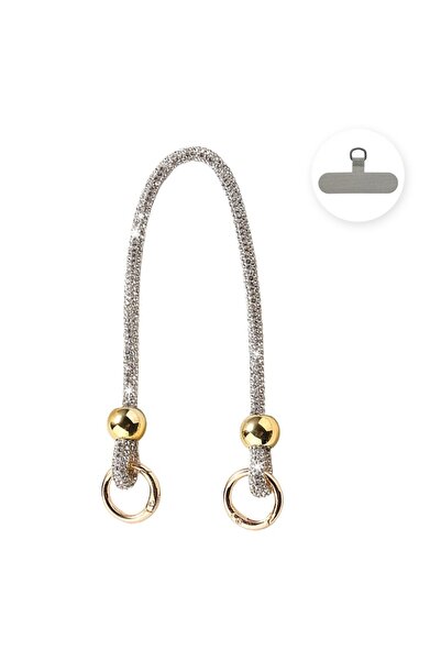 lemontti Snur de mana pentru telefon Crystal Glow, 30cm, Argintiu
