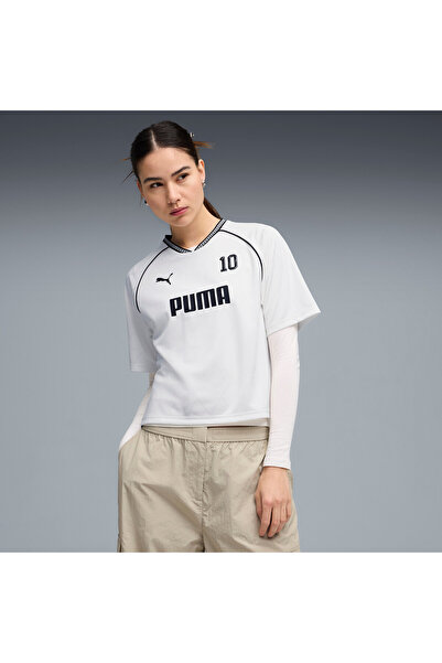 Puma جيرسي رياضي مريح للسيدات باللون الأبيض 69186002