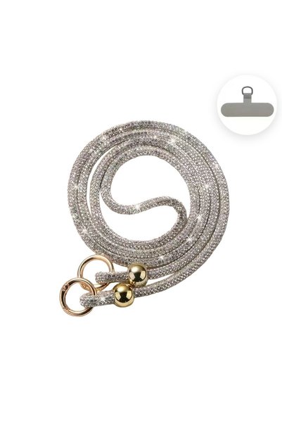 lemontti Snur telefon cu cristale, 120cm, Alb