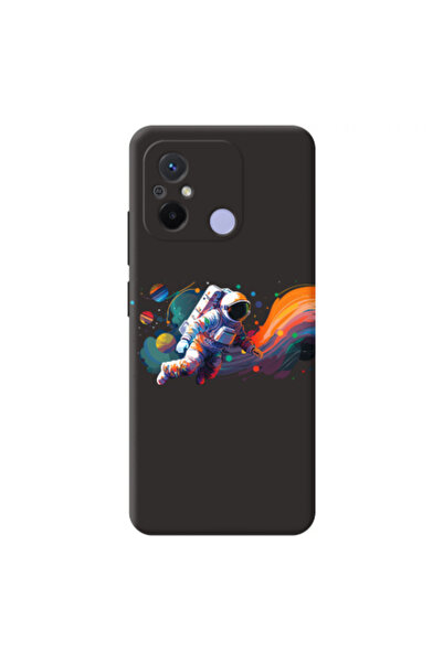 Other Xiaomi Redmi 12C Rainbow Space Black Colored Silicone TPU Θήκη