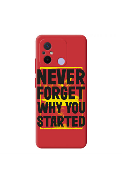 Other Xiaomi Redmi 12C Never Forget Red Colored Silicone TPU Θήκη