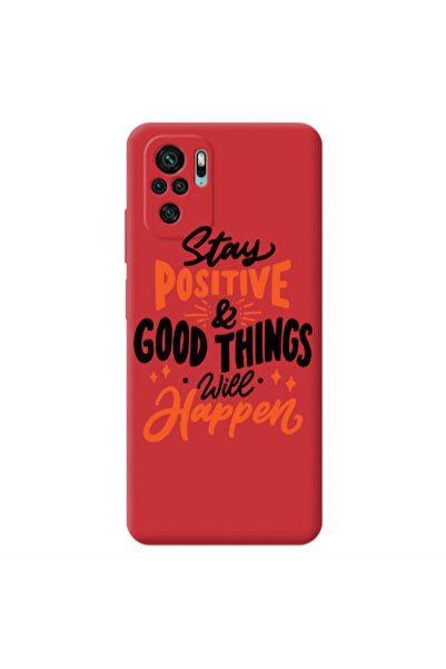 Other Xiaomi Redmi Note 10S Stay Positive Red Colored Silicone TPU Θήκη