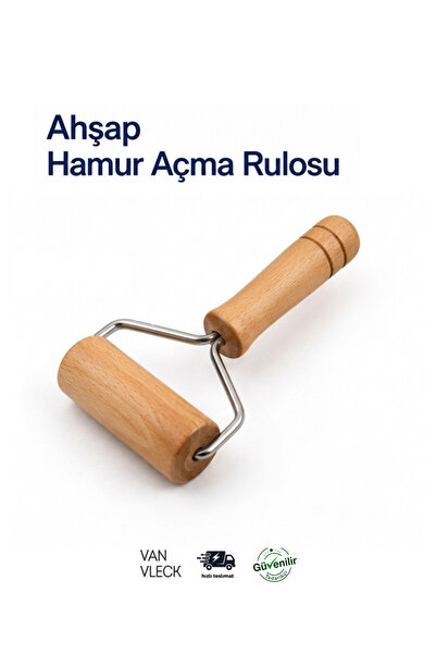 VAN VLECK Ahşap Hamur Açma Rulosu – Doğal Ahşap Merdane, Pizza, Börek, Kurabi...