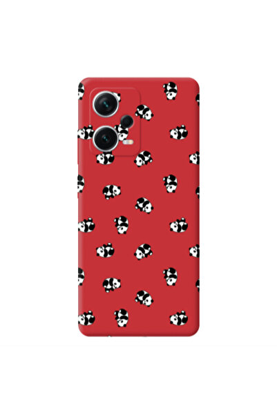 Other Xiaomi Poco X5 Small Pandas Red Colored Silicone TPU Θήκη