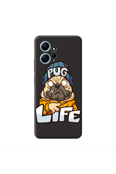 Other Xiaomi Redmi Note 12 4G Pug Life 2 Black Colored Silicone TPU Θήκη