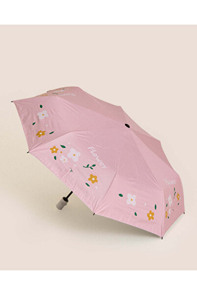 REDTAG Pink Printed Mini Foldable Umbrella