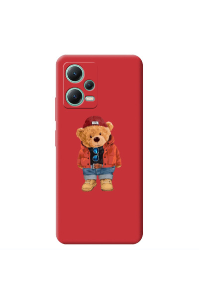 Other Xiaomi Redmi Note 12 Pro 5G Bear in a hat Red Colored Silicone TPU Θήκη