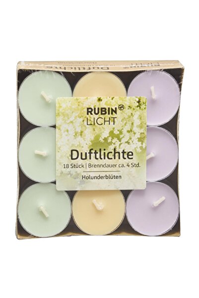 Rubinlicht Tealight Kokulu Mürver Çiçeği 18'li