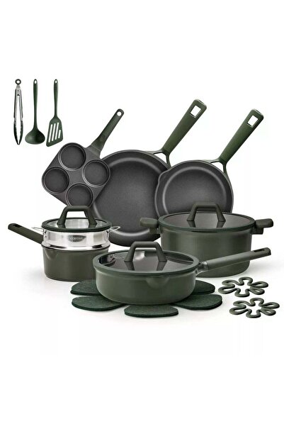 CAROTE 21-Piece Nonstick Cookware Set, PFOA-Free Healthy Cooking Set, Skillet...