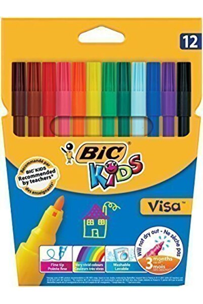 Bic Βίζα Λεπτοί Μαρκαδόροι 12 Χρώματα (888695)