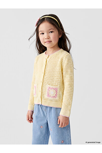 LC Waikiki Özmarka New Season Motif Girls' Knitwear Cardigan