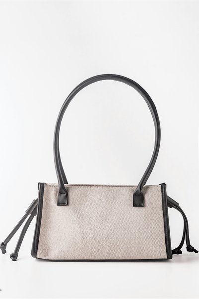 Tecer Bag Women's Linen Tassel Detailed Zippered Hand and Shoulder Bag