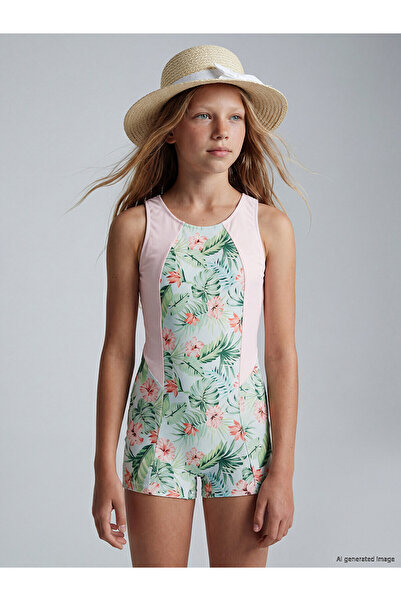 LC Waikiki Peak New Season Uv Protection Girls' Swimsuit