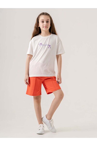 Mışıl Kids طقم بدلة رياضية للفتيات مطبوع عليه Hi Girl
