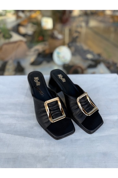 My Fit Genuine Leather Heels Slippers