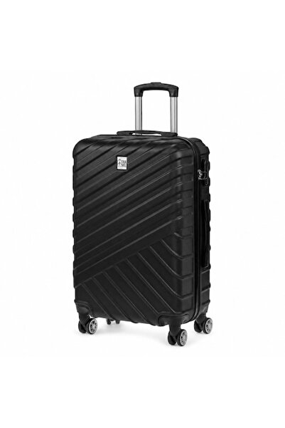 SHOPIENS Valiză XXL Neagră 90L Mare din ABS cu 4 roți pivotante la 360 de gra...